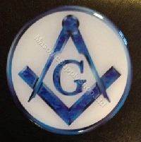BLUE MARBLE FINISH SQUARE AND COMPASS WITH G CAR DECAL