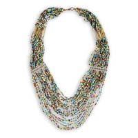 Long beaded multi color necklace