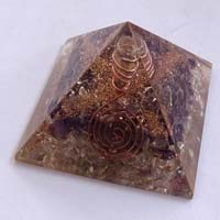 Amethyst-crystal Orgone Pyramid with Crystal Point