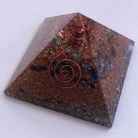 Mix Chakra Stone Orgone Layer Copper Pyramid