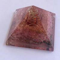 Rose Quartz Orgone Pyramid with Crystal Point