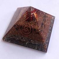 Tiger Eye Orgone Layer Copper Pyramid