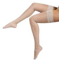 Lace Top (Silicone Bands) Sheer Firm Compression Thigh Highs (H-80)