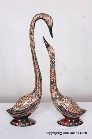 Antique Brass Swans