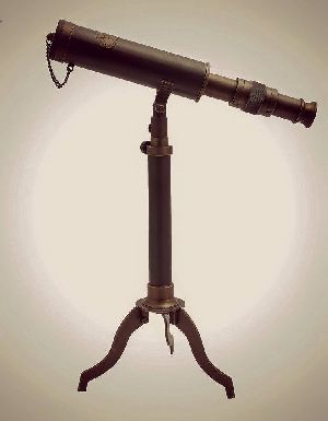 Antique Brass Table Telescope With Stand