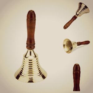 Antique Brass & Wooden Hand Bell