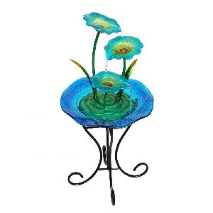 Blue stand Flower Glass Fountain