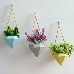 Single White Fiber Hanging Planter