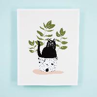 Kitty Plant Print