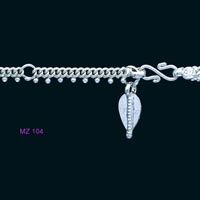 916 Silver Anklets Pair
