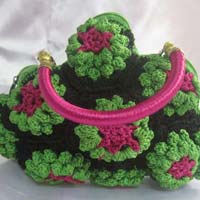 Kurushiya Green Flower Handbags