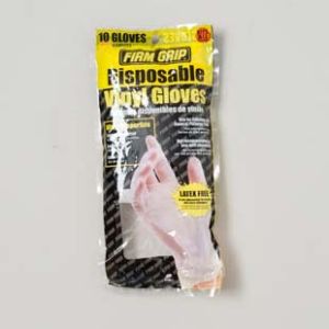 Gloves Disposable Vinyl 10 CT Bagged Firm Grip