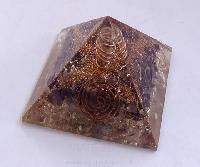 Amethyst-Crystal Orgone/Orgonite Pyramid With Crystal Point