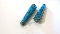 Blue Orgone Energy Faceted Massage Wands