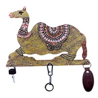 Handmade Paper Mashe Wooden Camel  Key Holders