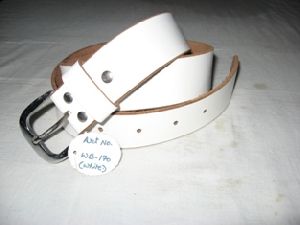 White leather belts