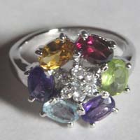 Semi precious multi color stone Rings