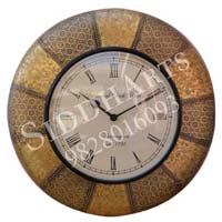 Round Brass Fitted Clock
