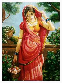 Beautiful Indian lady oil painting