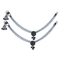 Double Line Silver Anklets