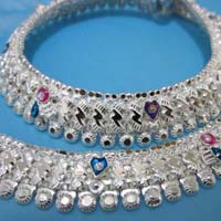 Round Silver Anklets