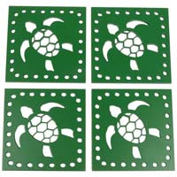 Green Nature Turtle Coasters