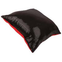 Red and Black Sequin Cushion Cover
