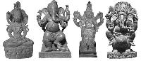Carved Stone God Statues