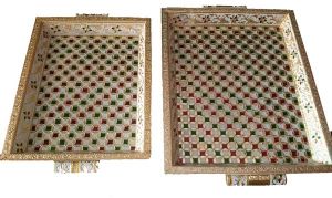 Antiq - Minakari Tray Set Antiq - Minakari Tray Set