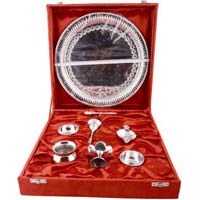 Silver Plated Puja Set