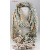 Scarf - Quake patterned scarf in shades of beige and light brown