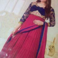 Embroidered Semi Stitched Anarkali Suits