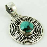 Love Turquoise Sterling Silver Pendant