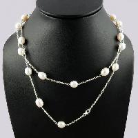 Sterling Silver Necklaces White Pearl Beads