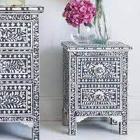 Bone Inlay Bedside Table