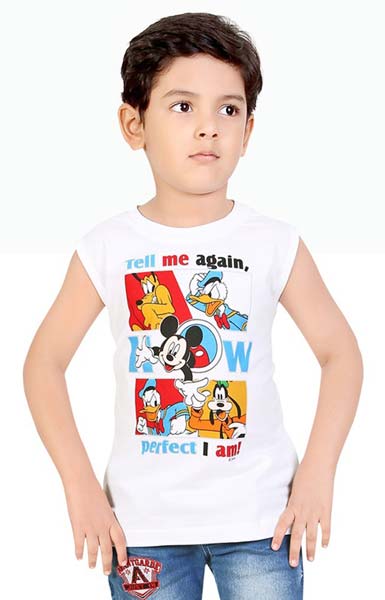 Boys Round Neck Sleeveless T-Shirt