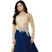 Embroidery Work Semi Stitched Anarkali Suit
