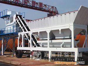 75cbmPh YHZS75 Mobile Concrete Batching Plant 17500*2550*5700mm