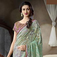 Embroidered Chiffon Georgette Party Wear Saree
