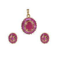 American Diamond Special Clossy Diva Pendant With Earring Set
