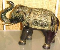 Brass Elephant Sculpture - (3344)