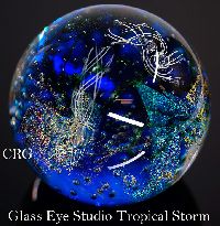 GLASS EYE STUDIO TROPICAL STORM PAPERWEIGHT Gift item