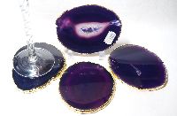 GOLD PLATED AGATE COASTERS