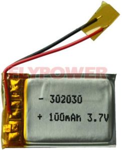 3.7V 100mAh Lithium Ion Polymer Battery Pack (1S1P Of FLP-302030) .