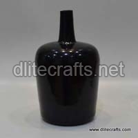 Black Glass Bottal Flower Vase