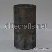 Black Glass Candle Holder