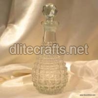 Clear Cut Glass Perfume Bottle And Decanter