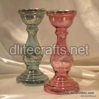 Glass Pillar Candle Holders