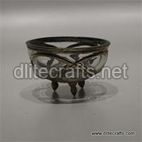 Glass With Metal Bowl