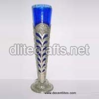 Metal Fitting Glass Flower Vase